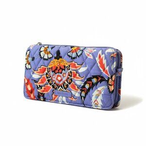 Title: Vera Bradley RFID Mural Garden Wristlet Wallet Coastal Boho Print Clutch